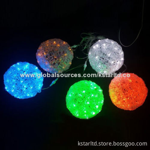 Christmas ball light with multi-color LED and acrylic dipping, 24, 110, 220V